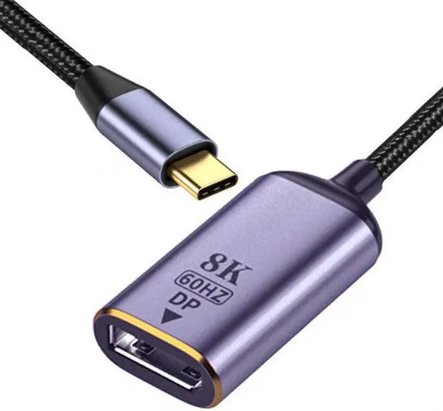 Alt view image 2 of 7 - Jimier USB4 USB-C Type-C Source to Displayport DP Female Cable Display 8K 60HZ UHD 4K Monitor Displays