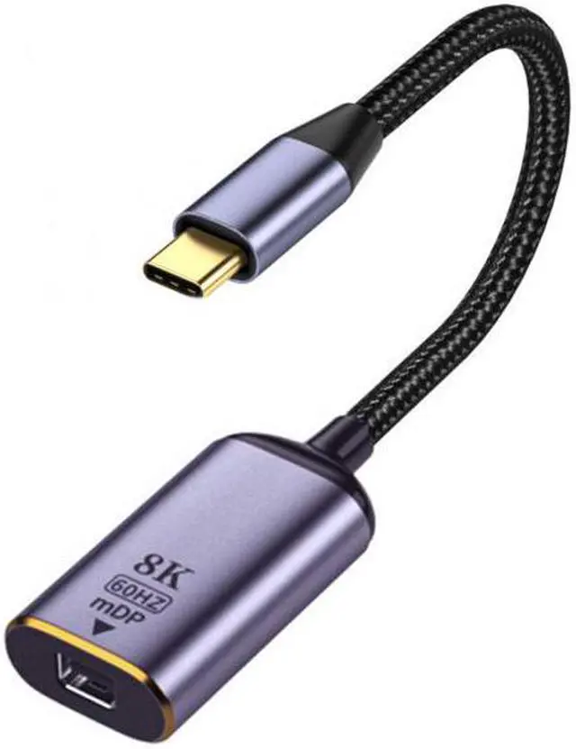Alt view image 3 of 7 - CY USB4 USB-C Type-C Source to MINI Displayport MINI-DP Female Cable Display 8K 60HZ UHD 4K Monitor Displays