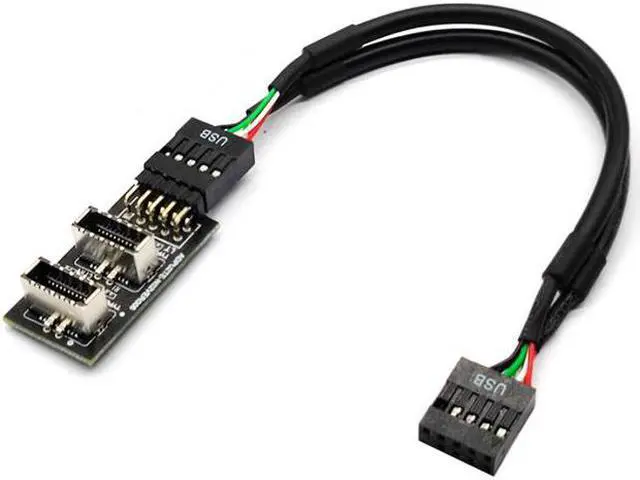 Alt view image 3 of 7 - CY Dual USB 3.1 Front Panel Socket Key-A Type-E to USB 2.0 9Pin 10Pin Mainboard Header Male Cable Extension Adapter