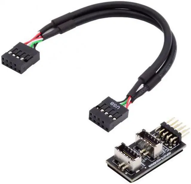 Alt view image 4 of 7 - CY Dual USB 3.1 Front Panel Socket Key-A Type-E to USB 2.0 9Pin 10Pin Mainboard Header Male Cable Extension Adapter