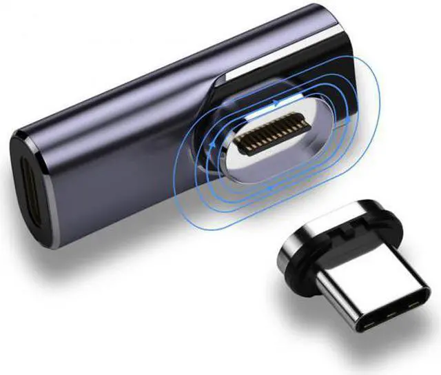 Alt view image 3 of 7 - CY Magnetic Connector 40Gbps USB4 Type C Male to Female Low Profile Right Angled 100W Power Data 8K Video Adapter for Laptop Phone
