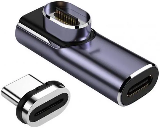 Alt view image 2 of 7 - CY Magnetic Connector 40Gbps USB4 Type C Male to Female Low Profile Right Angled 100W Power Data 8K Video Adapter for Laptop Phone