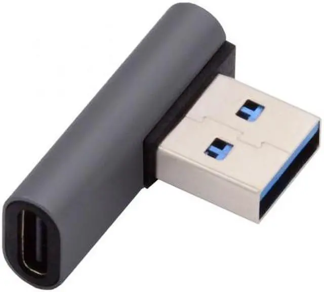 Alt view image 2 of 7 - CY USB-C Type C Female Low Profile 90 Degree Left Angled to USB 3.0 A Male Data Adapter for Laptop Desktop