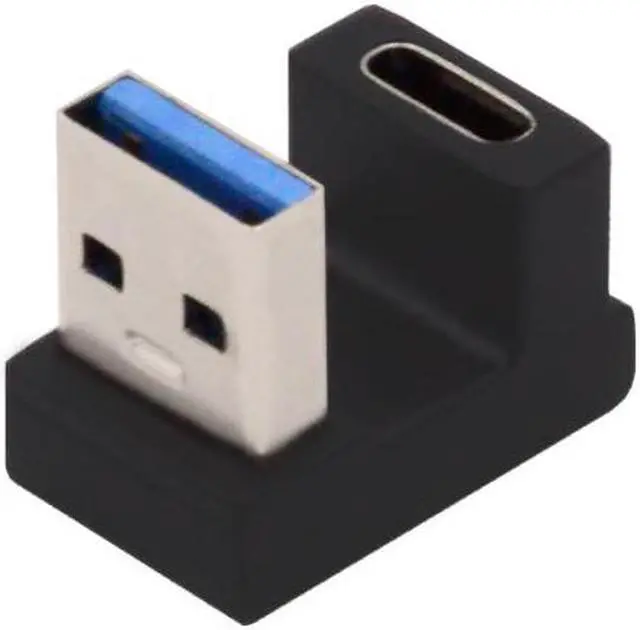 Alt view image 3 of 7 - CY USB-C Type C Female  Opposite U Shape Back Angled to USB 3.0 A Male Data Adapter for Laptop Desktop