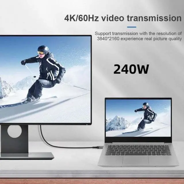 Alt view image 7 of 7 - Jimier 100cm USB-IF Certification 240W USB4 Cable 40Gbps Compatible with Thunderbolt 34 with 100W Charging and 8K@60Hz 5K