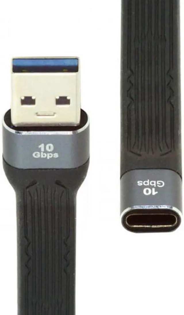 Alt view image 2 of 7 - Cablecc 10Gbps USB 3.1 Type C Female to USB3.0 Type A Male Flat Slim FPC Data Cable 13cm for Laptop  Phone