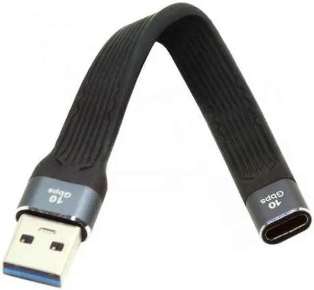 Alt view image 3 of 7 - Cablecc 10Gbps USB 3.1 Type C Female to USB3.0 Type A Male Flat Slim FPC Data Cable 13cm for Laptop  Phone