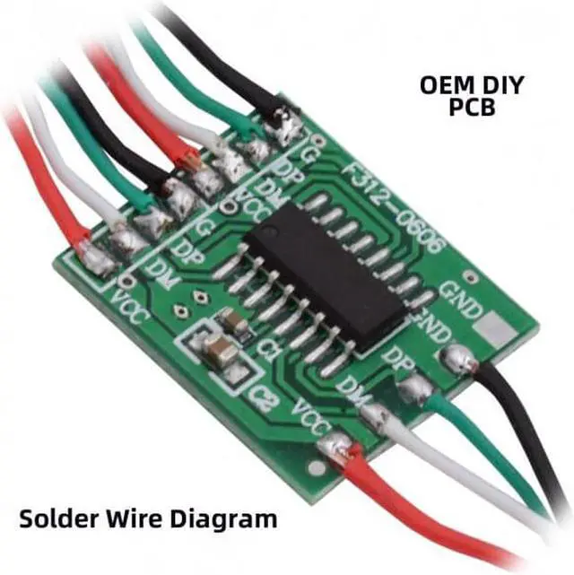 Alt view image 5 of 7 - Cablecc CY CN-003 PCBA for USB2.0 Ports HUB USB 1 to 2 Splitter with SR Cover for DIY OEM Parts3.0mm Cable