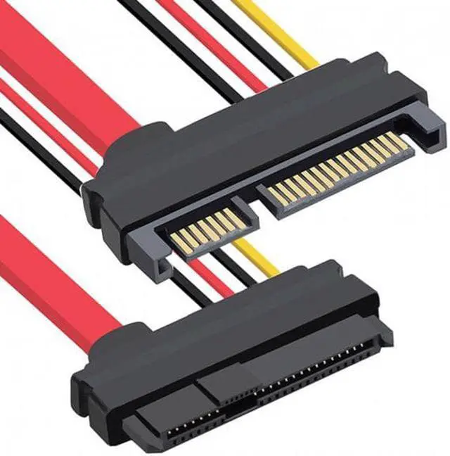 Main image of Jimier SFF-8482 SAS 29 Pin to SATA 22Pin Hard Disk Drive Raid Extension Cable with 15 Pin SATA Power Port