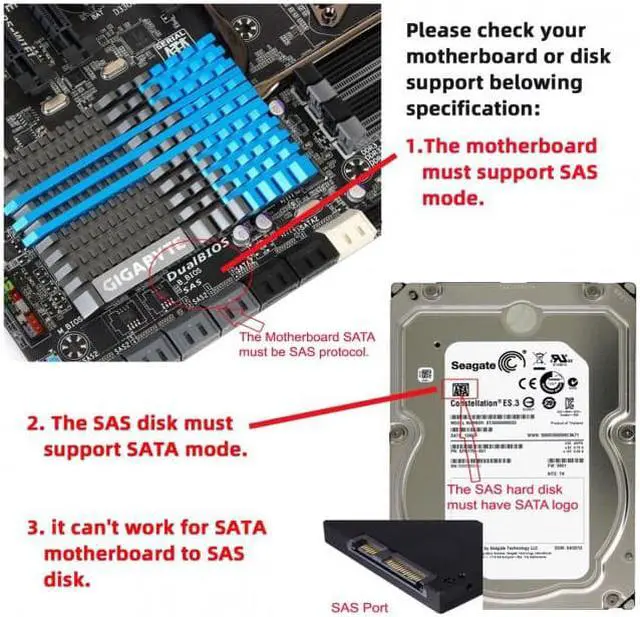 Alt view image 4 of 7 - Jimier SFF-8482 SAS 29 Pin to SATA 22Pin Hard Disk Drive Raid Extension Cable with 15 Pin SATA Power Port