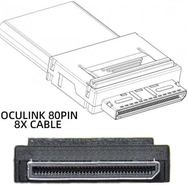 Alt view image 4 of 7 - Chenyang SF-053 OCuLink PCIe PCI-Express SFF-8611 8x 8-Lane to Dual SFF-8639 U.2 4x SSD Data Active Cable 50cm