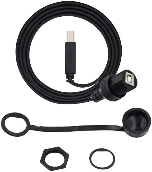 Alt view image 3 of 7 - HKCY U2-022-1.0M 1m Waterproof Dustproof 480Mbps USB2.0 Standard B Type Male to Female Extension Data Power Cable Car Panel Mount Design