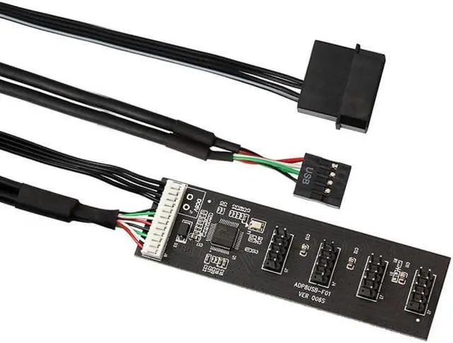 Alt view image 2 of 7 - FVH CY U2-053 USB 2.0 9pin 10pin Header 1 to 4 Female Splitter Extension Cable HUB with IDE 5V Power Connector Adapter Port Multilier