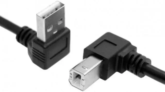Alt view image 6 of 6 - Cablecc CY U2-100-DNUP Down Angled USB 2.0 A Male to B Male Up Angled 90 Degree Printer Scanner HDD Cable 35cm