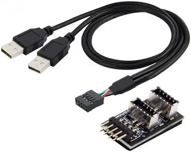 Main image of Cablecc CY U2-128+UC-022 Dual USB 3.1 Front Panel Socket Key-A Type-E to USB 2.0 Type-A9Pin 10Pin Mainboard Header Male Cable Extension Adapter