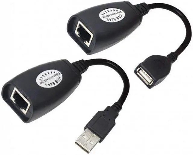 Alt view image 7 of 7 - Jimier CY U2-137 USB Keyboard Mouse Over RJ45 CAT5E CAT6 Cable Extension Extender Cable Adapter