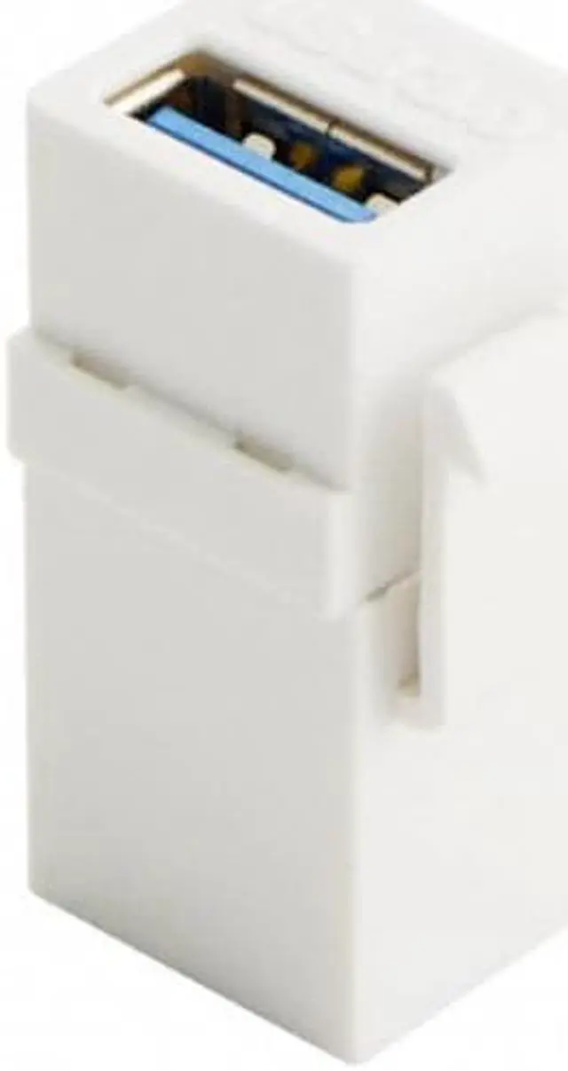 Alt view image 4 of 6 - Jimier CY U3-059-WH USB 3.0 A Female to A Female Extension Keystone Jack Coupler Adapter for Wall Plate Panel USB Cable
