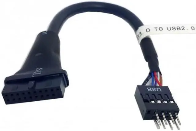 Alt view image 3 of 6 - Xiwai CY  U3-107 USB 3.0 20pin Motherboard Housing Male to USB 2.0 9Pin Header Device Female Cable