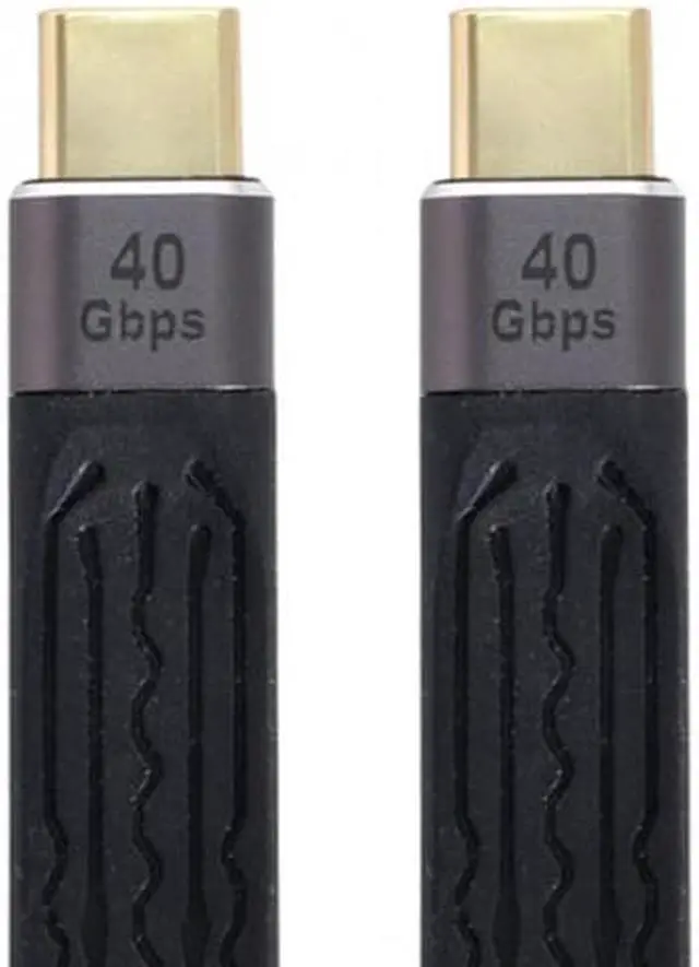 Alt view image 3 of 7 - Cablecc CY UC-002-0.13M Type-C USB-C Male to Male USB4 40Gbps 100W 8K Flat Slim FPC Data Cable for LaptopPhone 13cm