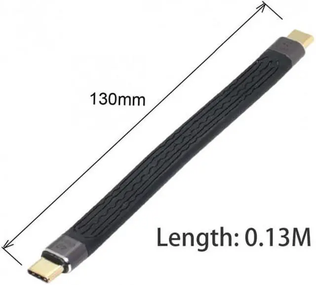 Alt view image 6 of 7 - Cablecc CY UC-002-0.13M Type-C USB-C Male to Male USB4 40Gbps 100W 8K Flat Slim FPC Data Cable for LaptopPhone 13cm