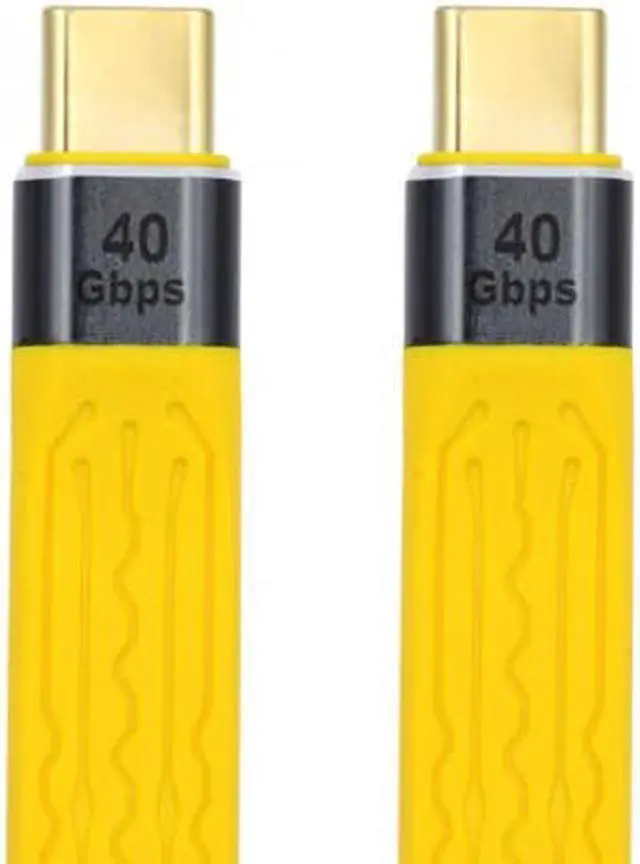Alt view image 2 of 7 - Chenyang UC-002-0.13Y Yellow Type-C USB-C Male to Male USB4 40Gbps 100W 8K Flat Slim FPC Data Cable for LaptopPhone 13cm