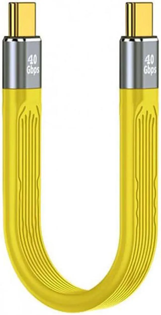 Alt view image 3 of 7 - Chenyang UC-002-0.13Y Yellow Type-C USB-C Male to Male USB4 40Gbps 100W 8K Flat Slim FPC Data Cable for LaptopPhone 13cm