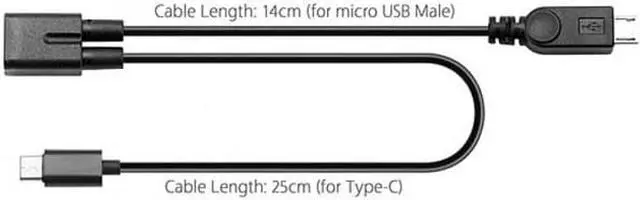 Alt view image 3 of 6 - HKCY UC-004 Micro USB Female to USB-C Type C USB 3.1Micro USB Male Splitter Extension Charge Cable
