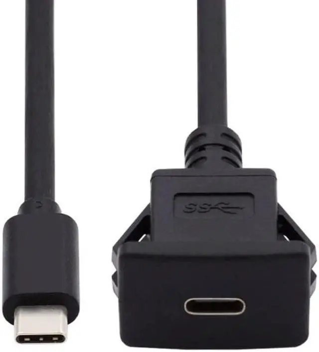 Alt view image 2 of 7 - FVH CY UC-021-1.0M Waterproof Dustproof USB-C Type-C USB 3.1 10Gbps Extension Flush Car Latch Mount Extension Cable for Dashboard Panel