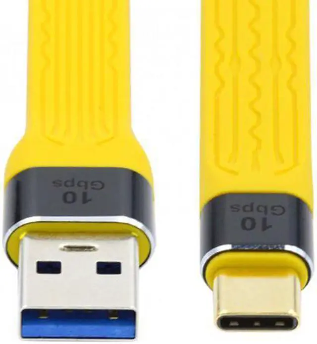 Alt view image 2 of 7 - Cablecc CY UC-036-0.13Y Yellow 10Gbps USB 3.1 Type C Male to USB3.0 Type A Male Flat Slim FPC Data Cable for LaptopPhone