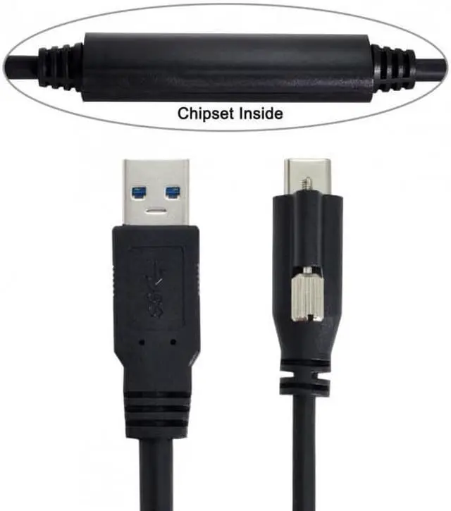 Alt view image 2 of 7 - Chenyang UC-045-8.0M 8m USB 3.1 Type-C Single Screw Locking to USB3.0 Data Cable Mount Type for Industrial Camera RecorderLaptop PCDisk