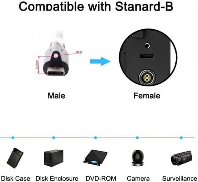 Alt view image 7 of 7 - Chenyang UC-045-8.0M 8m USB 3.1 Type-C Single Screw Locking to USB3.0 Data Cable Mount Type for Industrial Camera RecorderLaptop PCDisk