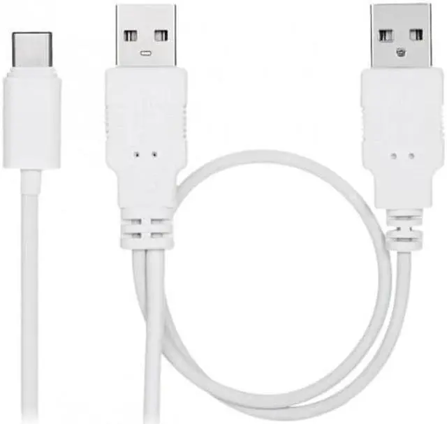 Main image of Cablecc CY UC-073 USB 3.1 Type C USB-C to Dual A Male Extra Power Data Y Cable for Cell PhoneHard Disk