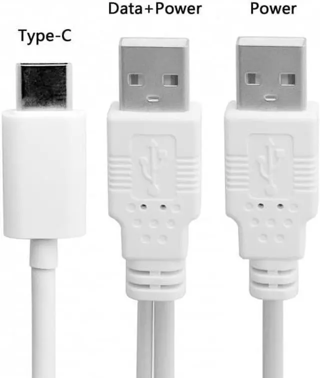 Alt view image 4 of 6 - Cablecc CY UC-073 USB 3.1 Type C USB-C to Dual A Male Extra Power Data Y Cable for Cell PhoneHard Disk