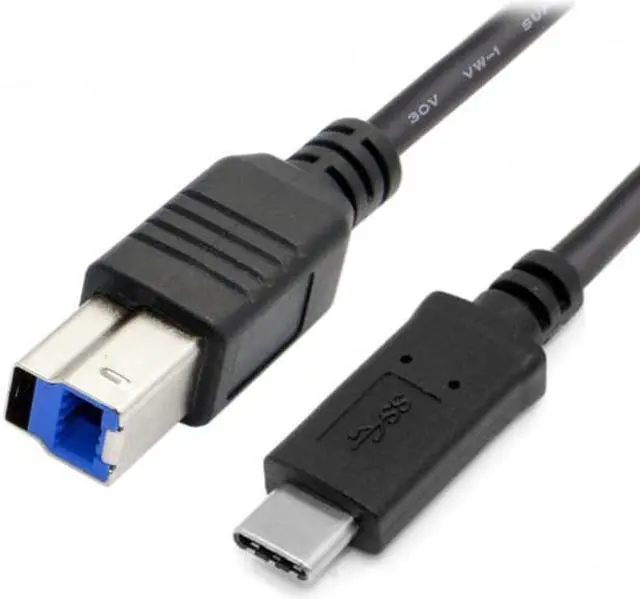 Alt view image 7 of 7 - Cablecc CY UC-115-BK USB-C USB 3.1 Type C Male Connector to USB Standard B Male Data Cable for MacLaptop Black