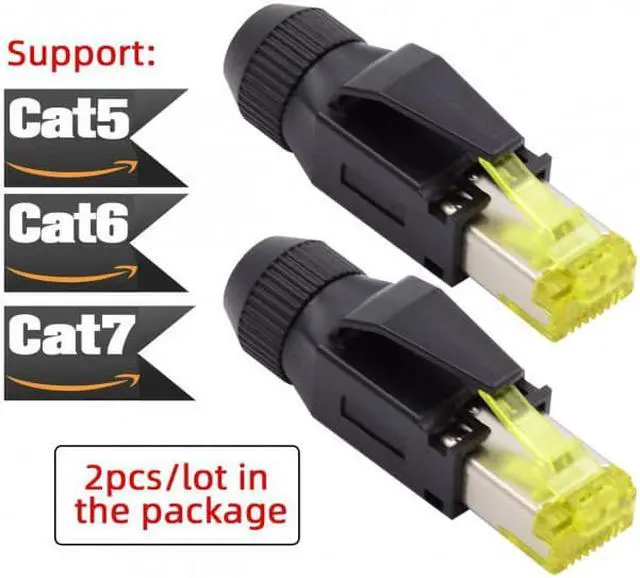 Main image of Cablecc CY UT-005 2pcs/lot STP UTP Shield Cat6 RJ45 8P8C Plug Assembly Crimp Type for Industrial Network Ethernet Patch Cord