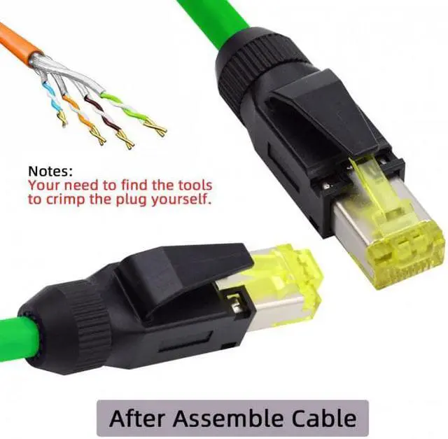 Alt view image 2 of 6 - Cablecc CY UT-005 2pcs/lot STP UTP Shield Cat6 RJ45 8P8C Plug Assembly Crimp Type for Industrial Network Ethernet Patch Cord