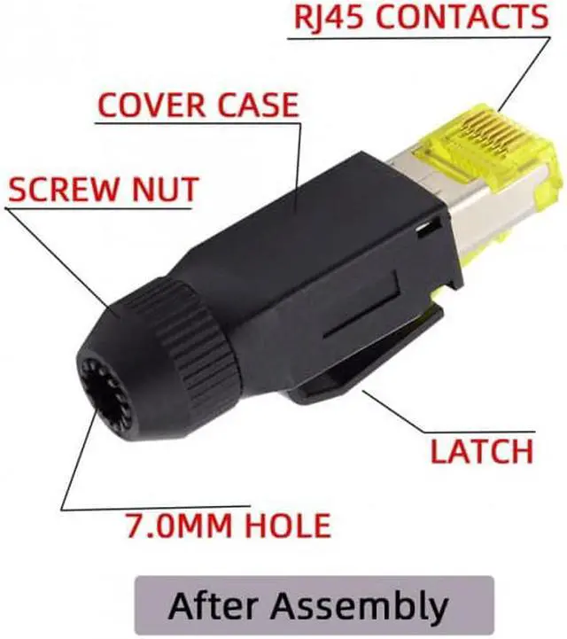 Alt view image 6 of 6 - Cablecc CY UT-005 2pcs/lot STP UTP Shield Cat6 RJ45 8P8C Plug Assembly Crimp Type for Industrial Network Ethernet Patch Cord
