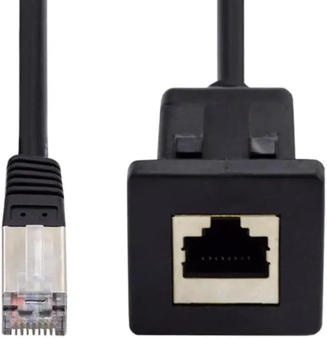 Alt view image 2 of 7 - HKCY UT-016-1.0M Waterproof Dustproof Latch Locking CAT6 RJ45 Male to Female Lan Ethernet Network Extension Cable Car Panel Mount Design