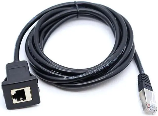 Alt view image 3 of 7 - HKCY UT-016-1.0M Waterproof Dustproof Latch Locking CAT6 RJ45 Male to Female Lan Ethernet Network Extension Cable Car Panel Mount Design