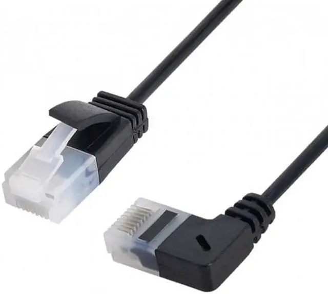 Alt view image 3 of 6 - Xiwai Ultra Slim Cat6 Ethernet Cable RJ45 Right Angled to Straight UTP Network Cable Patch Cord 90 Degree Cat6a Lan for Laptop Router TV BOX