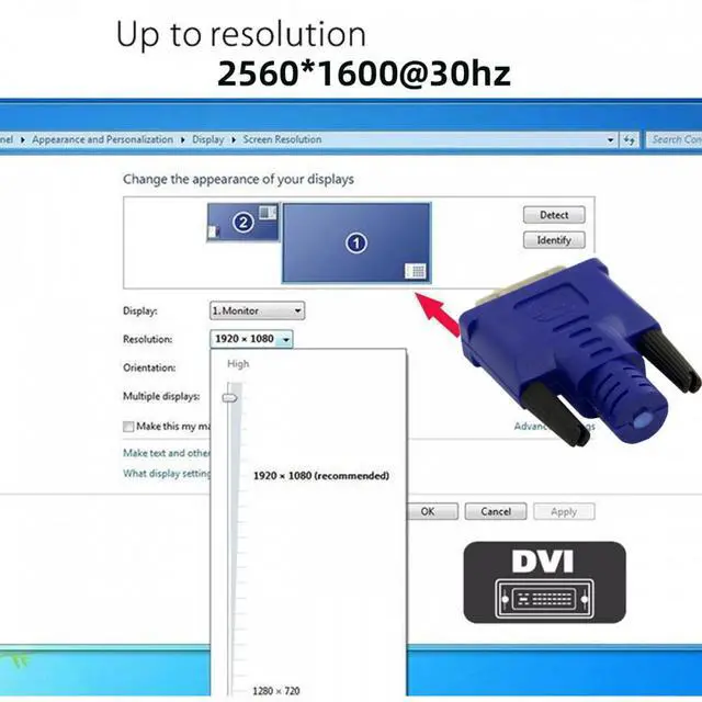 Alt view image 6 of 7 - Jimier CY Virtual Display Adapter DVI Monitor Dummy Plug Headless Ghost Display Emulator 1920x1080p@60Hz