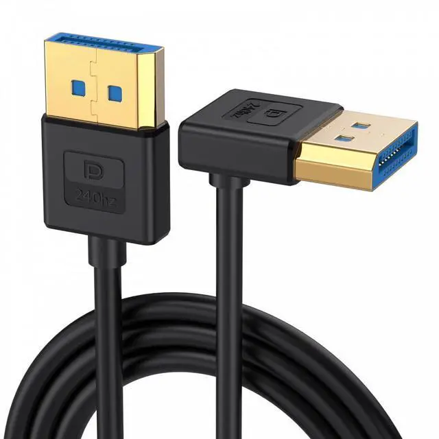 Alt view image 2 of 7 - CY Ultrafine Up Angled DisplayPort 1.4 DP to DP Cable 8K 60hz Cable Ultra-HD UHD 4K 144hz 90 Degree for Desktop Laptop Monitor 100cm