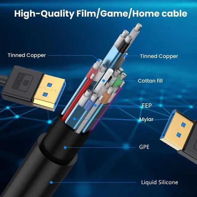 Alt view image 3 of 7 - CY Ultrafine Up Angled DisplayPort 1.4 DP to DP Cable 8K 60hz Cable Ultra-HD UHD 4K 144hz 90 Degree for Desktop Laptop Monitor 100cm