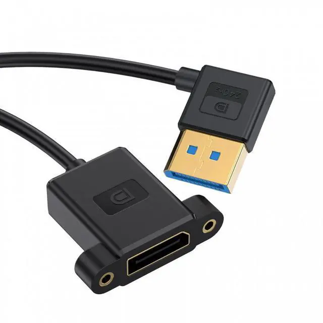 Alt view image 2 of 7 - Cablecc Ultrafine Left Angled DisplayPort 1.4 DP Male to Female Extension Cable 8K 60hz 4K 144hz for Desktop Laptop Monitor Graphics Card 30cm