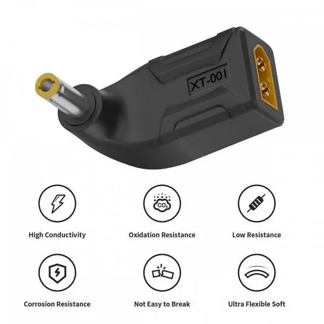 Alt view image 6 of 7 - Jimier XT60 Male SC100 Protocol to DC 5.5x2.5mm Male Fast Charging Angled Vertical Adapter for RC Lipo Battery Quadcopter Multicopter Aeromodelling