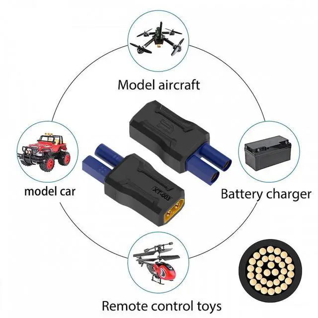 Alt view image 7 of 7 - CY XT60 Male SC100 Protocol to EC5 Male Fast Charging Adapter for RC Lipo Battery Quadcopter Multicopter Aeromodelling