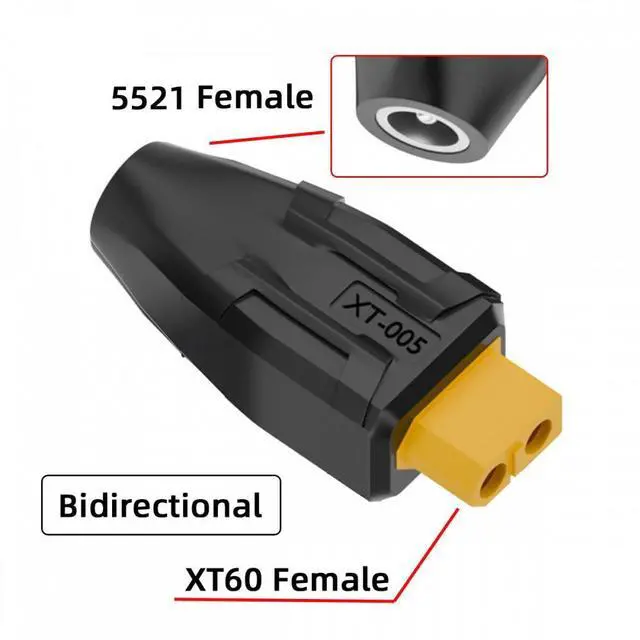 Alt view image 3 of 7 - Jimier XT60 Female SC100 Protocol to DC 5.5x2.1mm Female Fast Charging Adapter for RC Lipo Battery Quadcopter Multicopter Aeromodelling