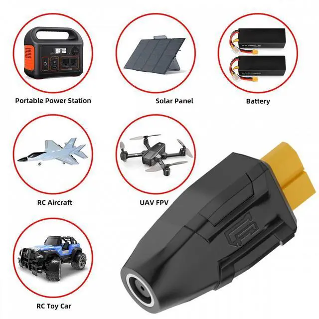 Alt view image 7 of 7 - Jimier XT60 Female SC100 Protocol to DC 5.5x2.1mm Female Fast Charging Adapter for RC Lipo Battery Quadcopter Multicopter Aeromodelling