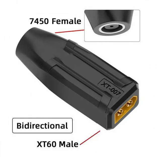 Alt view image 3 of 7 - Jimier XT60 Male SC100 Protocol to DC 7.4x5.0mm Female Fast Charging Adapter for RC Lipo Battery Quadcopter Multicopter Aeromodelling