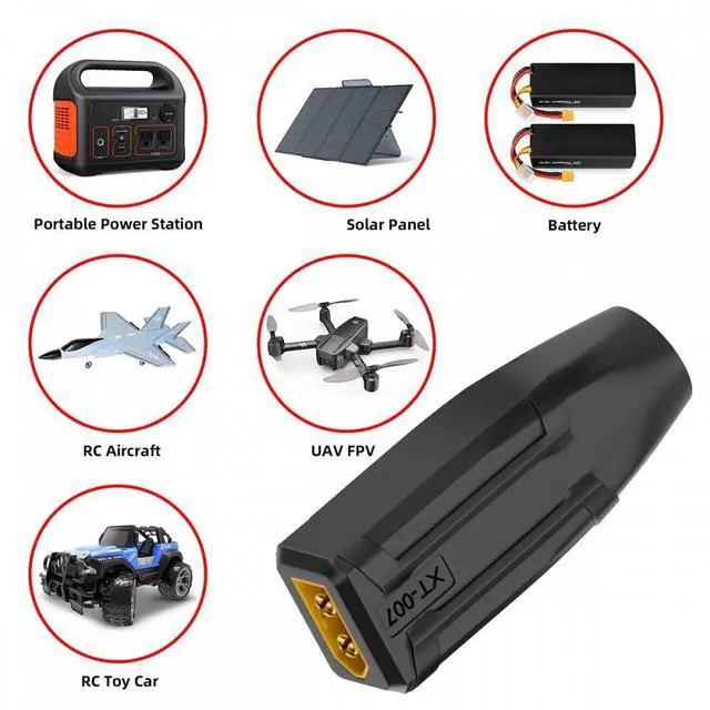 Alt view image 7 of 7 - Jimier XT60 Male SC100 Protocol to DC 7.4x5.0mm Female Fast Charging Adapter for RC Lipo Battery Quadcopter Multicopter Aeromodelling